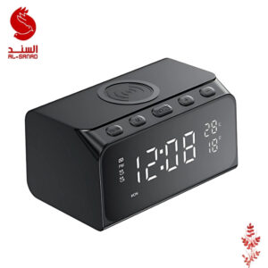 مكبر صوت مع سماعة و شحن لاسلكي و منبه للوقت Multifunctionnal wireless charger 4in1
