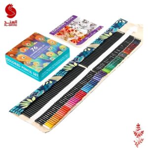 حقيبة اصباغ خشب ماركة كالور 76 لون مع دفتر تلوين زخارف